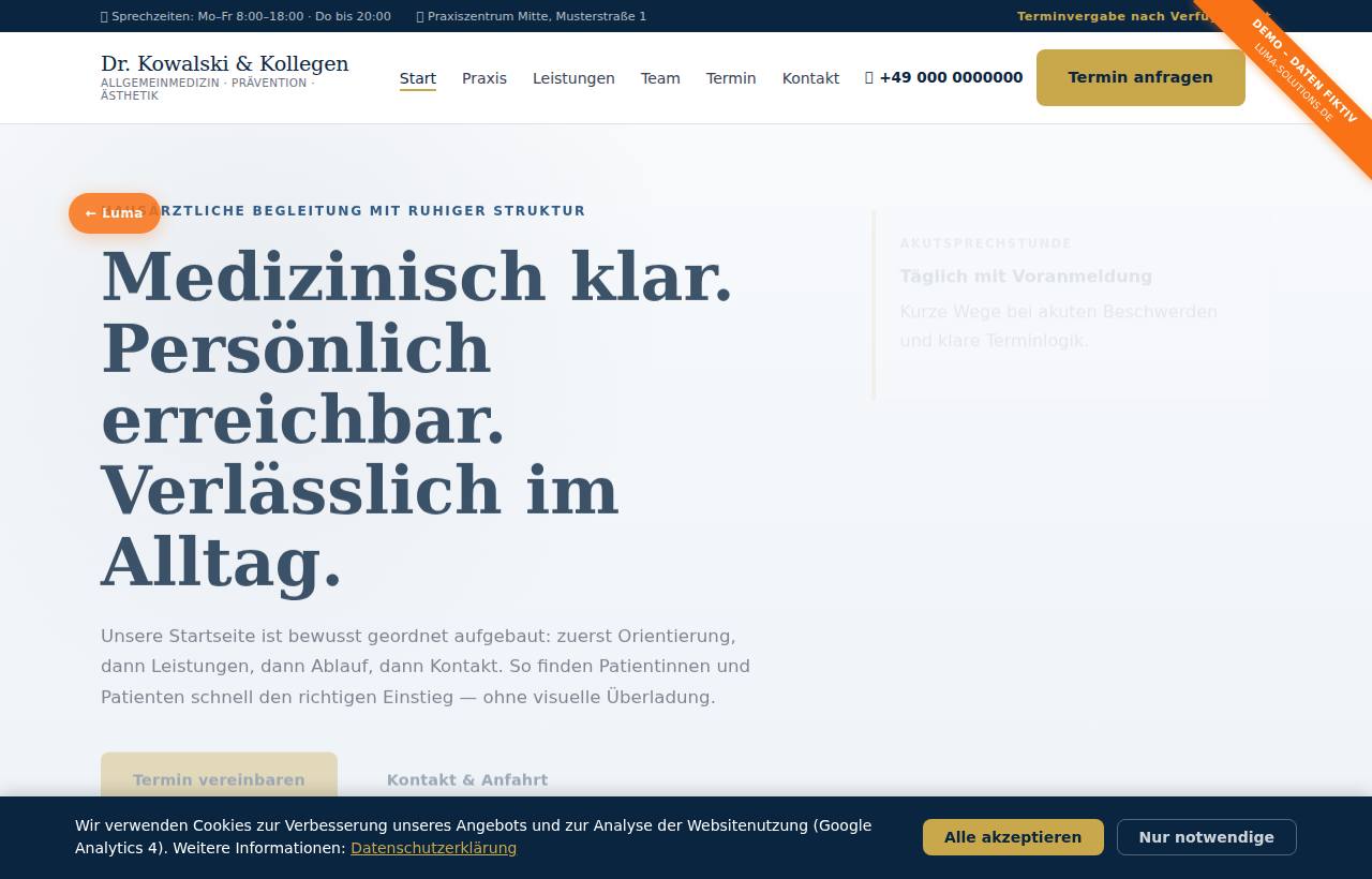 Demo-Website Praxis Dr. Kowalski