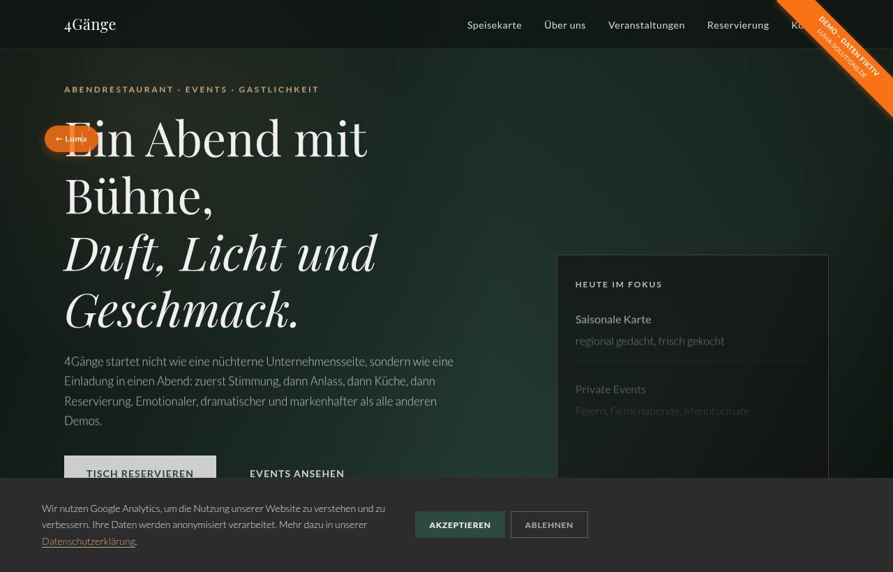 Demo-Website 4Gänge GmbH Restaurant