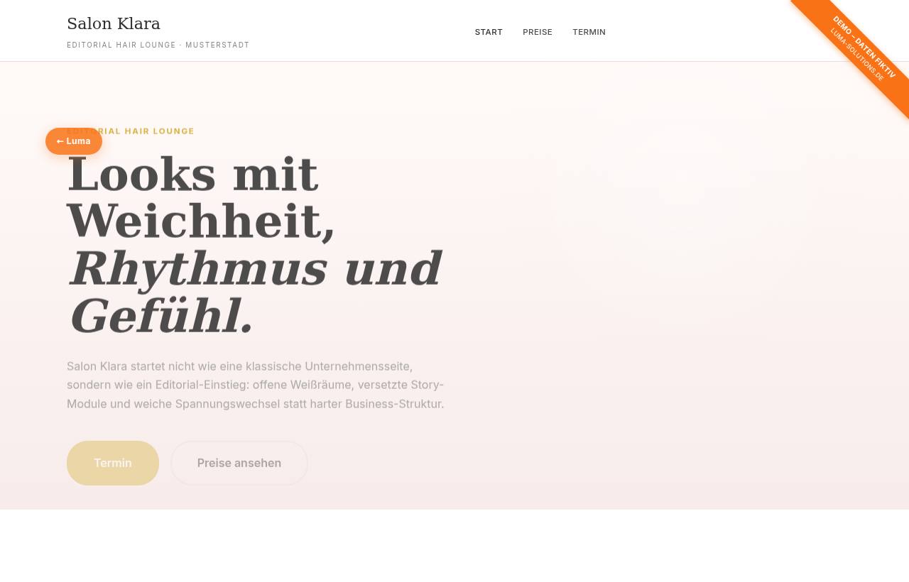 Demo-Website Salon Klara