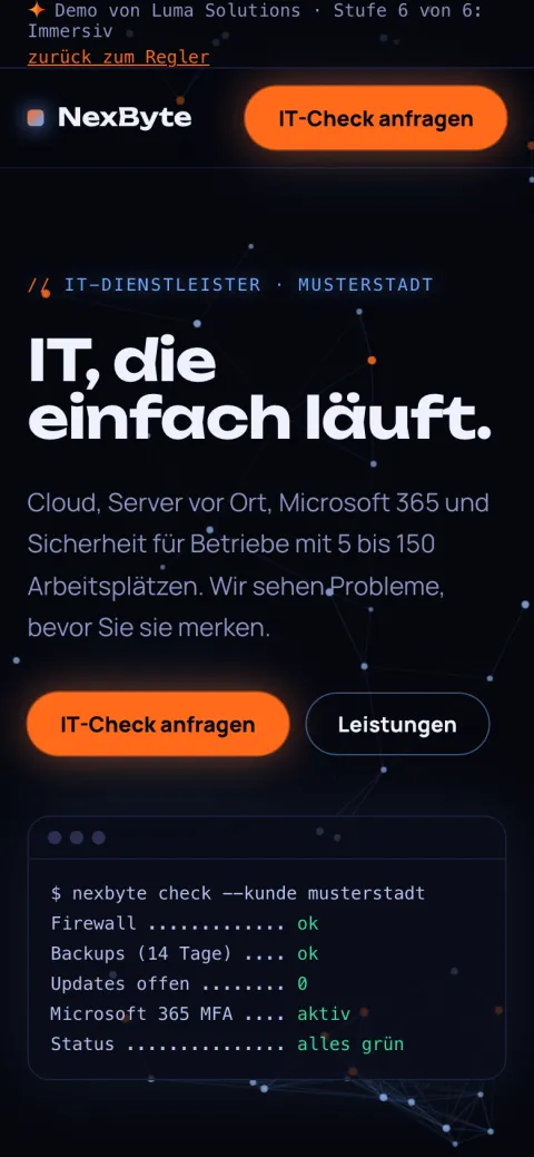 Dieselbe Demo am Handy